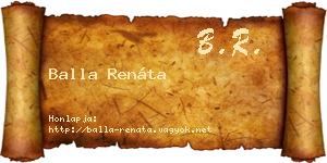 Balla Renáta névjegykártya
